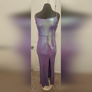 Elegant Purple Sequin Dress